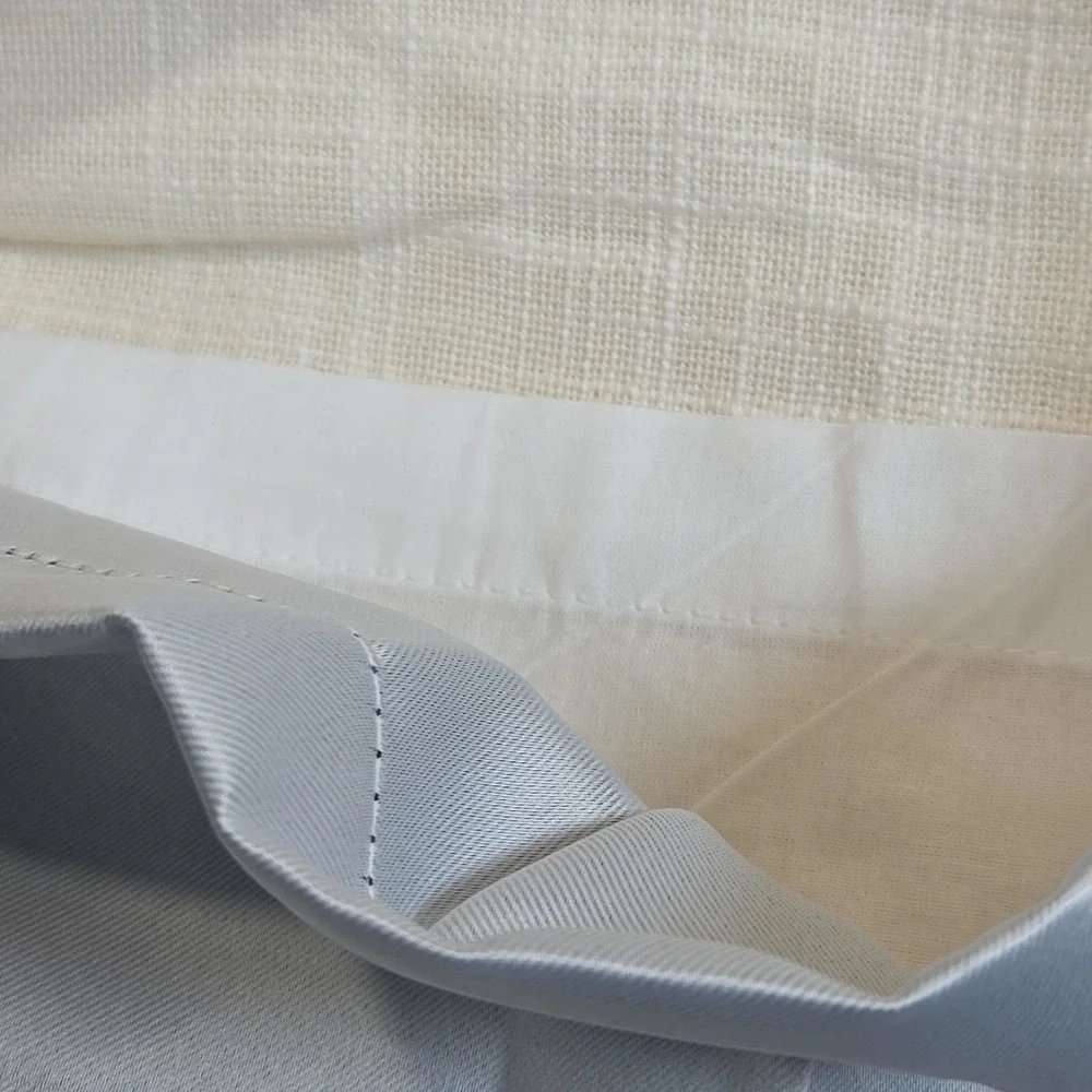 Quince Textured Cotton Room Darkening Curtain Panel Ivory 48x108 Single